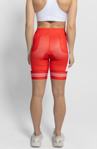 Coeur Sports 8 Inch Powerband Tri Short Women's 8" Triathlon Shorts in Red Signature