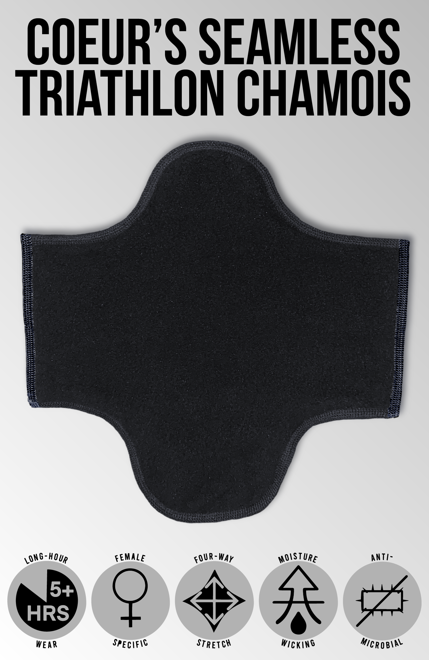 Coeur Sports Italiana 5 Inch Powerband Tri Short Italiana 5" Triathlon Shorts in Little Black