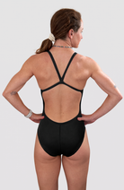 Coeur Sports X Back Bikini Top Mako Swimsuit in Black