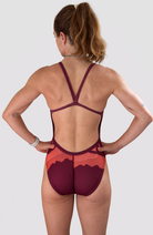 Coeur Sports X Back Bikini Top Mako Swimsuit in Patches