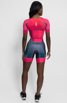 Coeur Sports Zele sleeved tri suit Zele Sleeved Triathlon Speedsuit in Bougainvillea