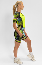 Coeur Sports Zele sleeved tri suit Zele Sleeved Triathlon Speedsuit in Palm Party